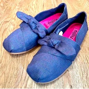 Mad Love Denim Bow Detail Slip-on Shoes